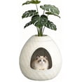 thumbnail image 1 of LEHOME Cat Litter Box Enclosure Hidden Litter Box Furniture with Removable Planter Top Vented Easy to Clean Multi-Functional for Living Room Indoor（White，19.69 * 19.61 * 18.43）, 1 of 8