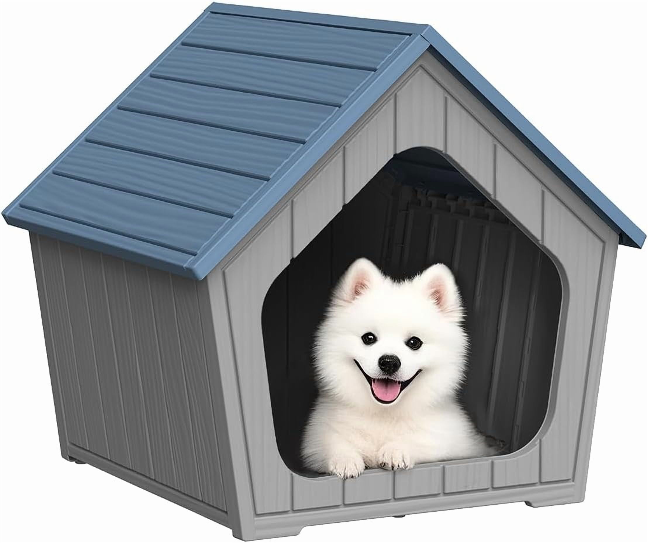 LEHOME Dog House Indoor Outdoor Durable Resin Material Houses for Dogs Outside Weatherproof Cozy Small Dog Houses Pet Shelter for Patio, Porch, Living Room