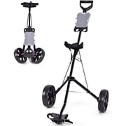 LEHOME Golf Push Pull Cart, Lightweight Foldable 2 Wheels Push Pull Golf Cart Trolley, Walking Push Golf Cart