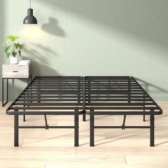 LEHOME Rumi 14in Queen Metal Bed Frame, Quick Assembly SmartBase Mattress Foundation, Heavy Duty Sturdy Steel with No Box Spring Needed, Eco-Friendly Packaging, Black