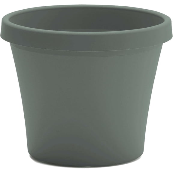 LEHOME Terra 12" Round Plastic Planter with Drainage Holes - Indoor/Outdoor, 3.5 Gallon Capacity, Lightweight Garden Pot, Basil