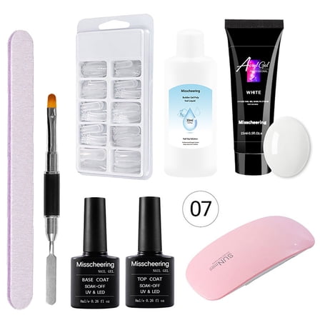 LEHOZIHEQ 15ml Nail Art Extension Gel Nail, Double Brush Nail Art Crystal Set