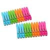 LEHOZIHEQ 24 Pack Colorful Plastic Clothespins, Heavy Duty Laundry Clothes Pins Clips Pegs, Drying Line Pegs Small Colored Clothes Pins for Outdoor, Clothesline Crafts Picture Clips