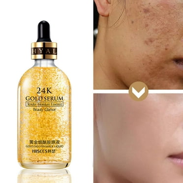 LEHOZIHEQ 24K Gold Serum for Face, Skin Tone Even Anti Aging Moisturizer with Vitamin,Skin Care Glow Collagen Booster Serum Hyaluronic Acid for Dark Spots & Fine Lines