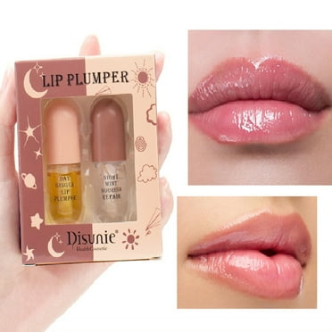 LEHOZIHEQ 2Pcs Lip Plumper Set, Lip Plumper, Natural Lip Plumper Kit, Natural Lip Plumper, Lip Care, Day and Night Lip Plumper, Lip Moisturizing Beautiful, Day Ues And Night Ues Set