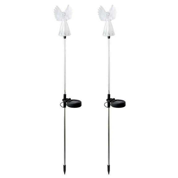 LEHOZIHEQ 2Pcs Waterproof Solar Angel Led Lights, Elegant Angel Shape With Multi-Color Luminous Effect And Waterproof Shell, Beautiful Hanging Decor