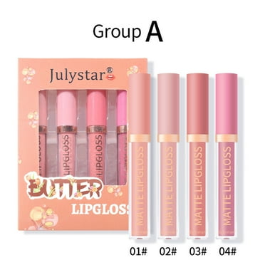 LEHOZIHEQ 4 PCS Cute Jelly Lip Gloss Set, Long-Lasting Moisturizing Lip Gloss Kit, Moisturizing Lipstick Series, High Shine Lip Glow Oil Lip Tint, Plumping Water Lip Glaze for Girls Teens & Women
