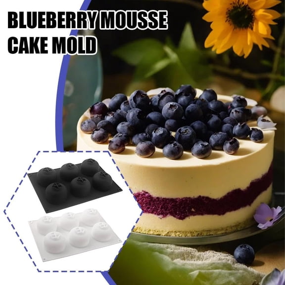 LEHOZIHEQ 6-Cavity Blueberry Silicone Mold, Fruit Shaped Design, Mousse & Ice Cream Use, Easy Demold, Food Safe Silicone