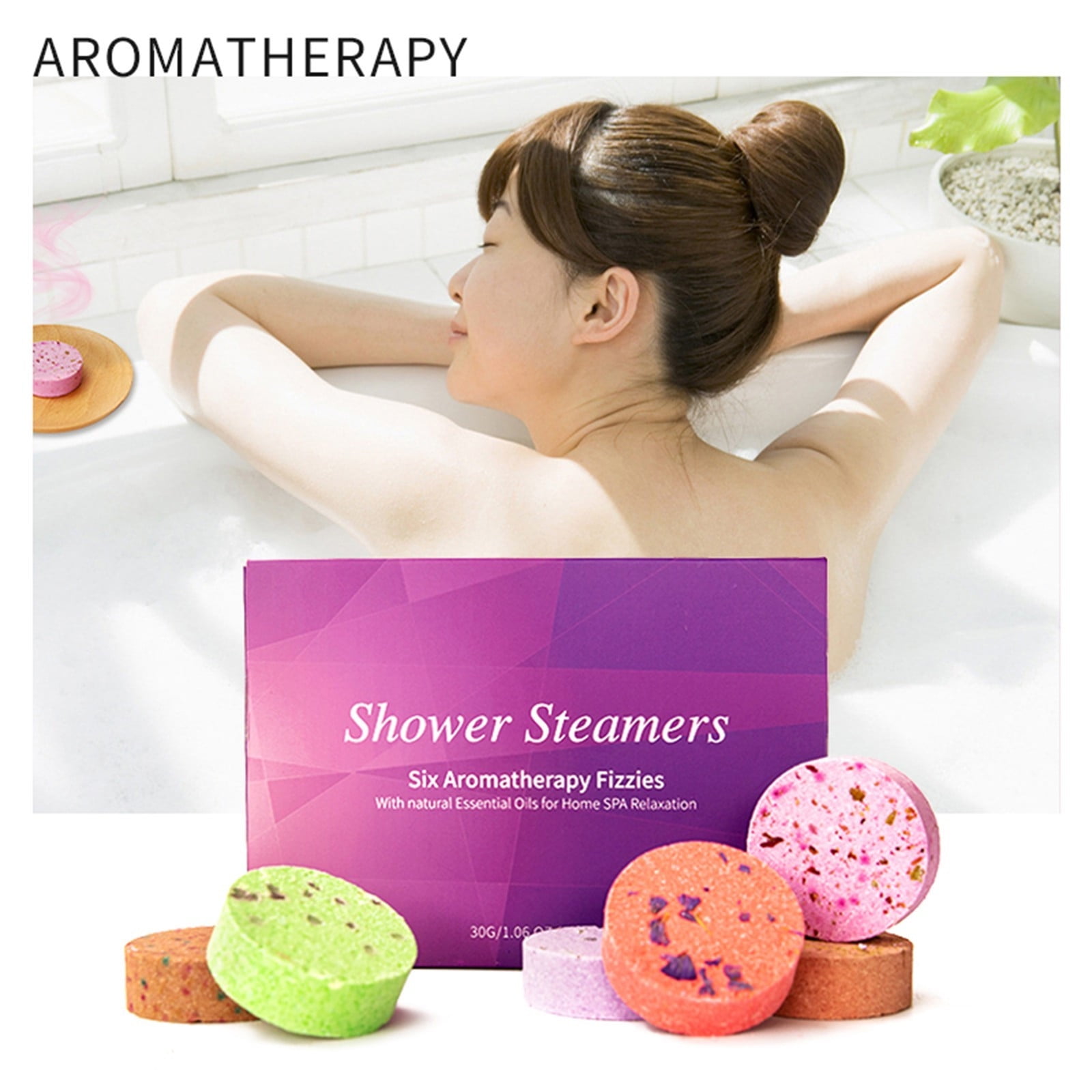 LEHOZIHEQ 6 Pieces Stress Relief Aromatherapy Bathing Tablets, Shower ...