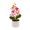 thumbnail image 1 of LEHOZIHEQ Artificial Orchid Flower, Faux Phalaenopsis Flower Arrangement Bonsai, for Office Home Wedding Party Indoor Decor, 1 of 6