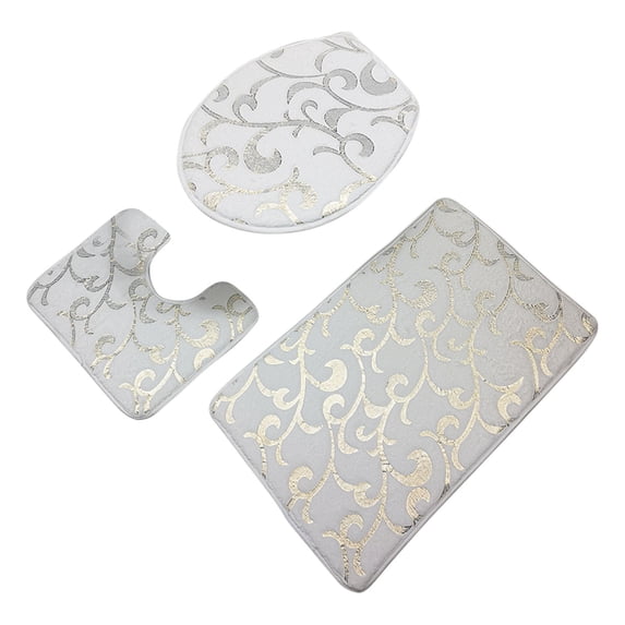 LEHOZIHEQ Bath Mat Sets, Pieces Bathroom Rugs Set 3, Non-Slip Carpet Mats, Absorbent with U-Shaped Toilet for Bathroom, Tub, Shower