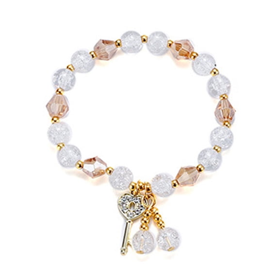 LEHOZIHEQ Beaded Bracelets, Crystal Beads Bracelets Set, for Teens Girls Adjustable Stretch Bracelet Birthday Graduation Gift