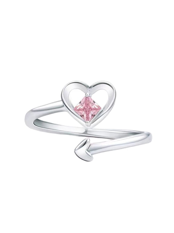 Birthstone Rings for Women, Adjustable Heartbeat Ring Nurse Doctor Jewelry Graduation Gifts for Medical Student