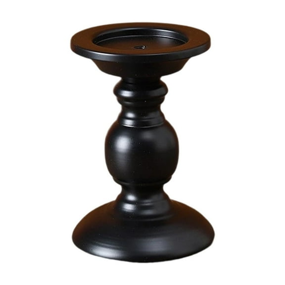 LEHOZIHEQ Black Pillar Candle Holders, Vintage Candle Holder, for Christmas Halloween Farmhouse Fireplace Home Table Centerpiece