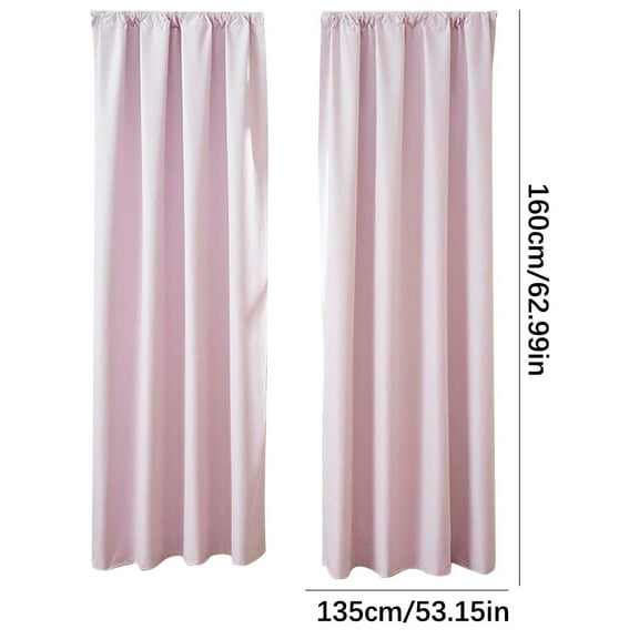 LEHOZIHEQ Blackout Curtains, 2PCS Pink Pleated Thermal Insulated Room Darkening Light Blocking Curtains, for Living Room Bedroom Privacy
