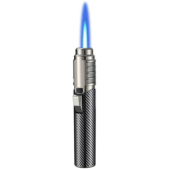 LEHOZIHEQ Blaze Lighter, Powerful Electric Adjustable & Refillable Straight Flame Torch Lighter, Outdoor Windproof for Candles, Camping (Without Butane)