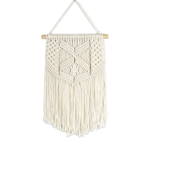 LEHOZIHEQ Boho Wall Hanging Decor, Geometric Woven Tapestry with Long Tassel, Handmade Bohemian Cotton Art, Chic Wall Ornament, Bedroom Dorm Western Decor, Gift for Women