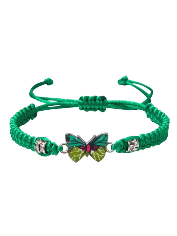 Butterfly Bracelet, Charm Bracelet, String Handmade Woven Adjustable Braided Rope, for Couple Women Friendship BFF Party Family Jewelry
