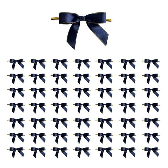 LEHOZIHEQ Cake Bows, Vintage Satin Bowknot Ribbons, Cupcake Topper for Wedding Birthday Party Gift Wrapping, Party Decoration