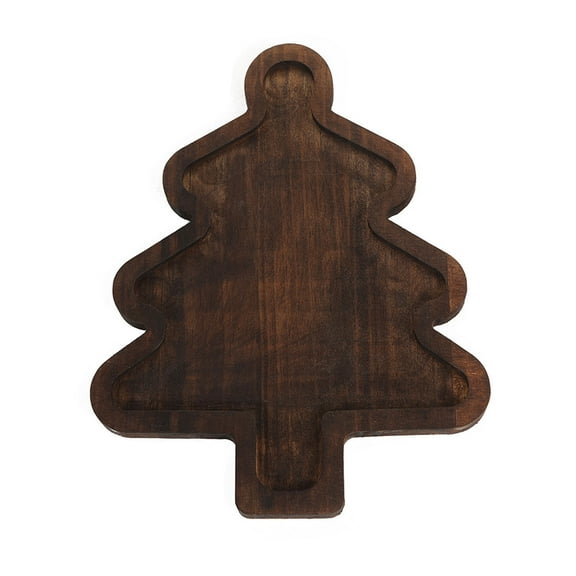 LEHOZIHEQ Christmas Serving Platter, Christmas Tree Acacia Wood Serving Tray, Table Serving Platter for Christmas Charcuterie Cheese Food Fruit