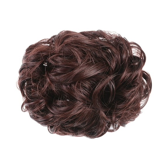 LEHOZIHEQ Claw Clip Messy Bun Hair Piece Wavy Curly Hair Bun Clip in Claw Chignon Ponytail Hairpieces Synthetic Tousled Updo Hair Extensions Scrunchie Hairpiece for Women, Blonde & Medium Brown