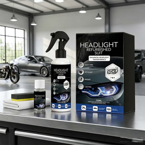 LEHOZIHEQ Clear Plastic Polish, Headlight Restoration Polish, Plastic Cleaner & Scratch Remover, Restores Clarity, Removes Yellowing, Oxidation & Cloudiness