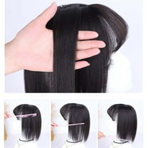 LEHOZIHEQ Clip in Bangs, Human Hair Wispy Bangs Clip in Hair Extensions, Medium Brown Air Bangs Fringe with Temples Hairpieces for Women Curved Bangs for Daily Wear