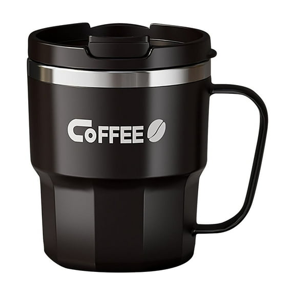 LEHOZIHEQ Coffee Mug, Vacuum Insulated Camping Mug with Straw and Lid, Double Wall Stainless Steel Travel Camping Tumbler Trave Mugs (400ml)