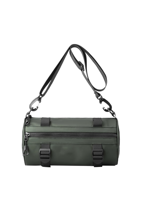 Compact Crossbody Bag, Canvas Shoulder Bag &Travel Organizer, Vintage Cylinder Style Mini Tote, Small Barrel Bag
