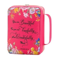 LEHOZIHEQ Cover Floral Bible Case, Floral Carrying Book Case, Women Bible Bag Portable Bible Carrying Case, for Study Christian Gift