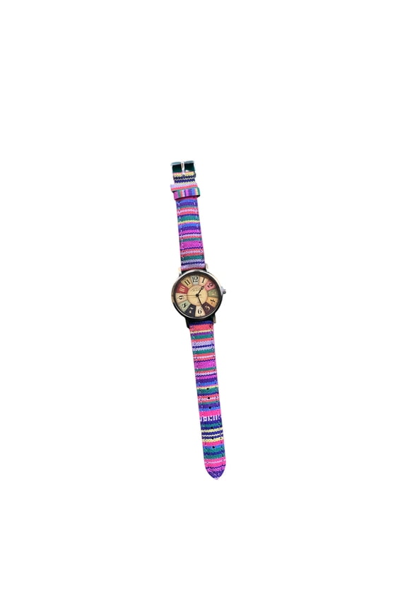 Creative Multicolor Watch for Women Woven Strap Fashion Rainbow Pattern Women's Watches Boho Hippie Watch Casual Style Wonderful Ladies Gift