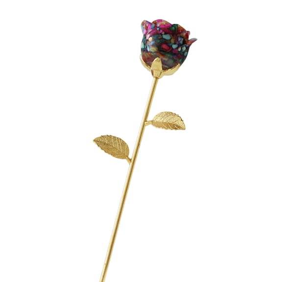 LEHOZIHEQ Crystal Rose Gemstone Flower, Glass Rose Mini Crystal Flower, Artificial Flowers Wedding Party Gift Room Ornament Office Desktop Feng Shui Decoration