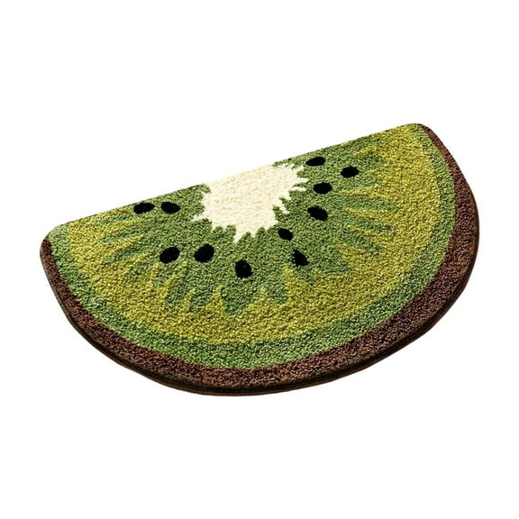LEHOZIHEQ Cute Bathroom Rugs, Fruit Bath Mats Cute Bathroom Rugs, Soft Fluffy Half Round Non Slip Watermelon Bath Rugs Cozy Bathtub Rug 40*60cm