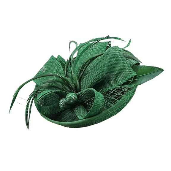 LEHOZIHEQ Derby Hat, Kentucky Derby Hats for Women, Wedding Feathers Ribbon Headwear, Hats with Hair Clip for Cocktail Church