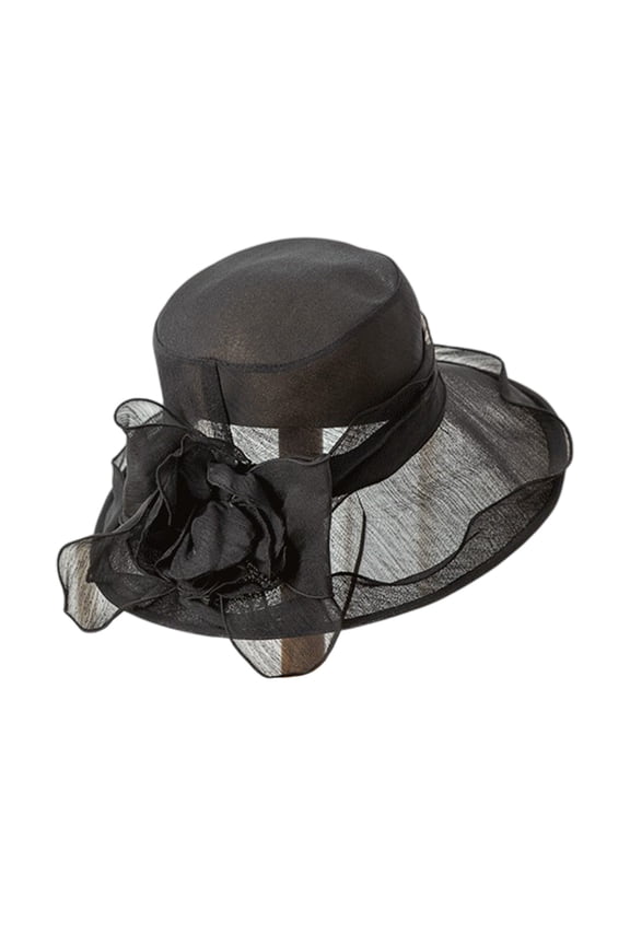 Derby Hats for Women, Wide Brim Organza Hat, 2025 Women's Elegant Sun Hat for Church, Tea Party, Weddings Hats