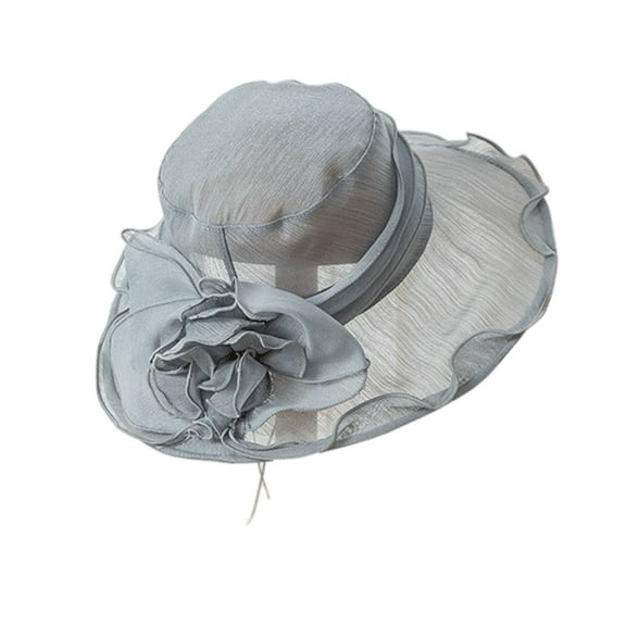 LEHOZIHEQ Derby Hats for Women, Wide Brim Organza Hat, 2025 Women's Elegant Sun Hat for Church, Tea Party, Weddings Hats
