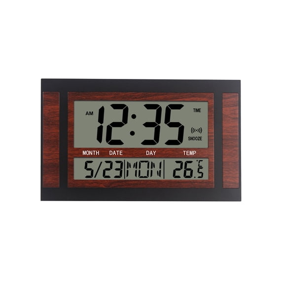 LEHOZIHEQ Digital Wall Clock Battery Operated with Jumbo Numbers, Day, Date, Alarm, Temperature for Living Room, Bedroom, Desk Decor, Gift
