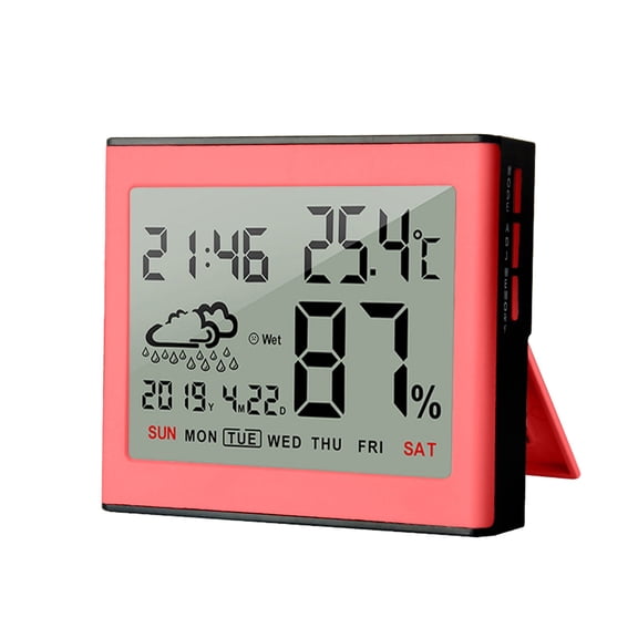 LEHOZIHEQ Digital Wall Clock, Desk Clocks with Temperature, Humidity and Date, Large Display Digital Calendar Alarm Clock for Elderly, Bedroom, Office