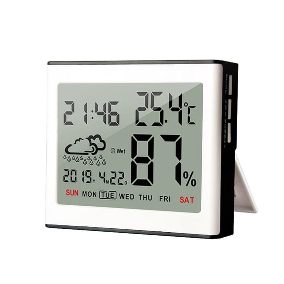 LEHOZIHEQ Digital Wall Clock, Desk Clocks with Temperature, Humidity and Date, Large Display Digital Calendar Alarm Clock for Elderly, Bedroom, Office