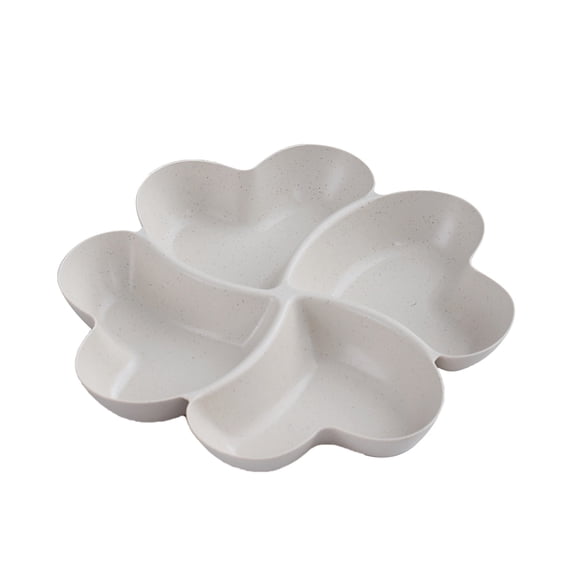 LEHOZIHEQ Divided Serving Tray, Reusable Plastic Snack Plates, Fruit Tray, Trays for Serving Food, 4 Compartment Dessert Serving Dish