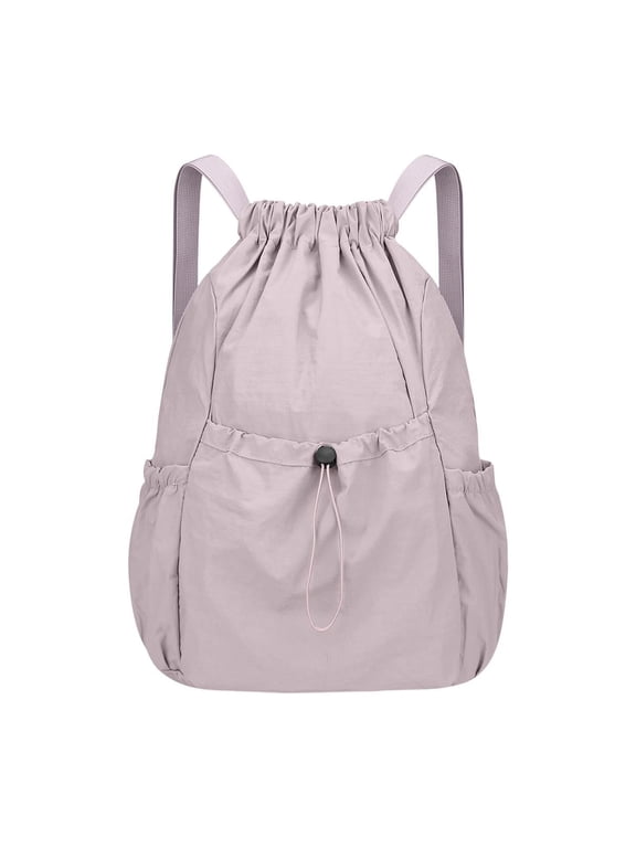 Drawstring Backpack for Women Men, Lightweight Foldable String Bag, Nylon Cinch Bag For Sports Gym Travel