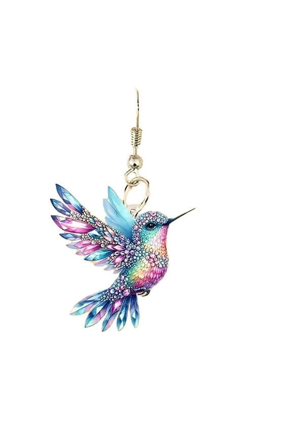Earrings, Acrylic Drop Dangle Hummingbird Bird Earrings, Hypoallergenic Designer Jewelry Gifts For Women