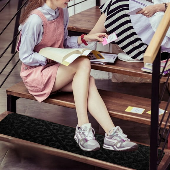 LEHOZIHEQ Edging Stair Treads Non-Slip Corner Indoor Stair Runners for Wooden Steps,Landing Slip Resistant Stair Rugs for Kids and Dogs, 101% Polyester TPE Backing