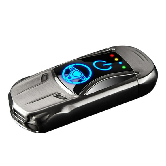 LEHOZIHEQ Electric Dual Arc Plasma Lighter, USB Electronic Windproof Flameless Cool Lighter, Pocket Metal Unique Cute Mini Car Shape