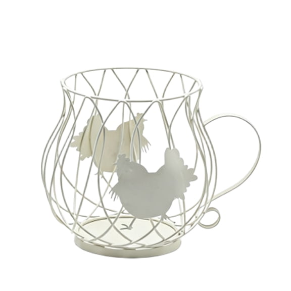 LEHOZIHEQ Farmhouse Wire Egg Basket, Vintage Style Metal Egg Collecting Basket, Countertop Storage Container Holder for Kitchen Decor and Fruit Bin