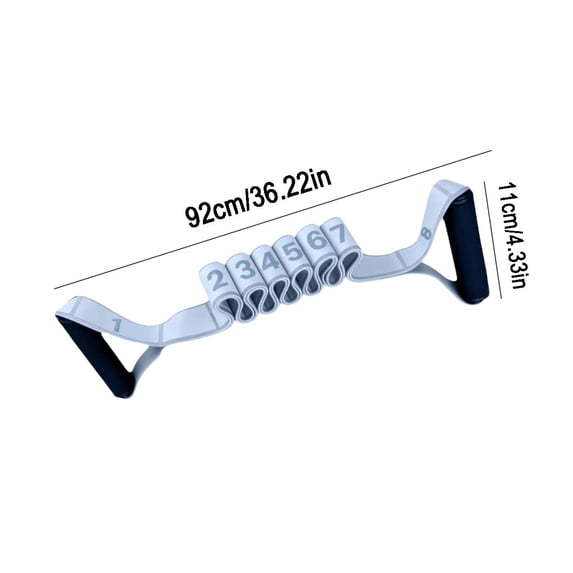 LEHOZIHEQ Fitness Resistance Band, Number Stretch Resistance Band with Clear Markings, 8-Section Elastic Training Bands