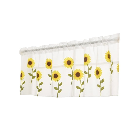 LEHOZIHEQ Floral Sheer Curtain for Windows, Short Semi Sheer Light Filtering Vintage Farmhouse Basement Half Cafe Curtain 1 Panel 39.37x19.69 In