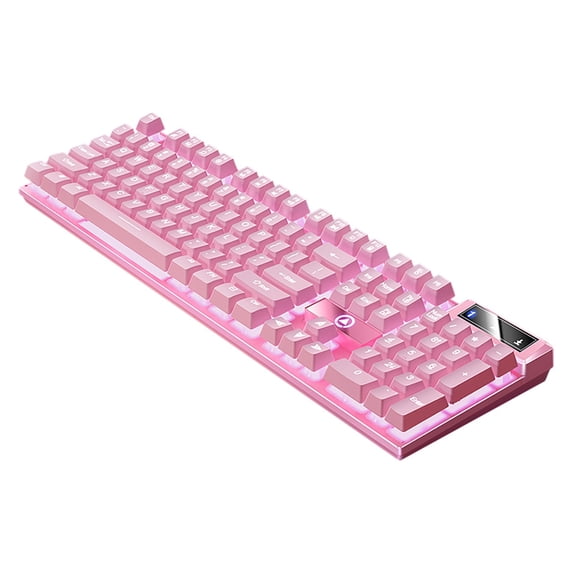 LEHOZIHEQ Gaming Keyboard, USB Wired with Rainbow LED Backlit, Floating Keys, Mechanical Feeling, Spill Resistant, Ergonomic for Desktop, Computer, PC