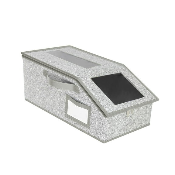 LEHOZIHEQ Hat Organizer Box, Foldable Storage Box with Clear Lid for Baseball, Flip-Top Access, Space-Saving Hat Box for Closet