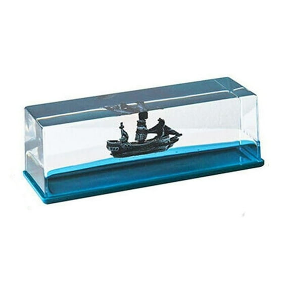 LEHOZIHEQ Ghost Ship Fluid Drifting Bottle, Pearl Ship Desktop Decoration, Acrylic Gift Floating Boat Home Decor Desktop Decoration